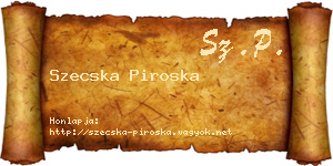 Szecska Piroska névjegykártya