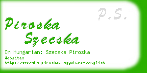 piroska szecska business card
